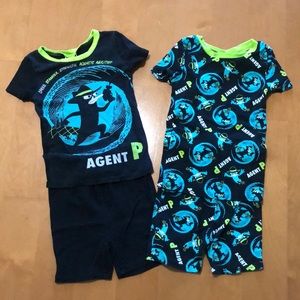 Phineas & Ferb Perry the Platypus Agent P 4 piece shorts & short sleeve pajamas
